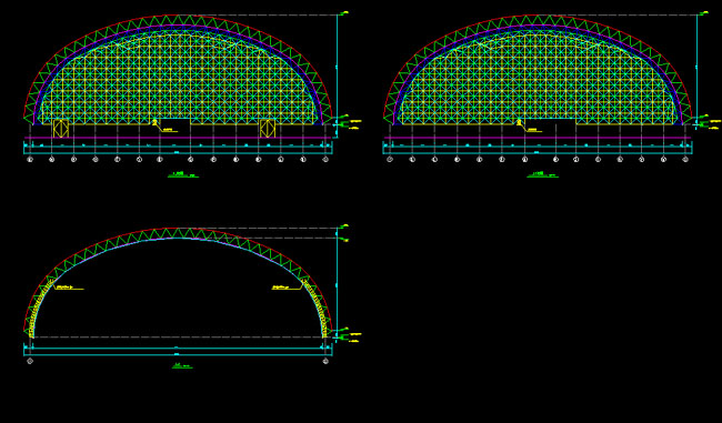 信州区跨度110米，拱高35_7米煤棚网架